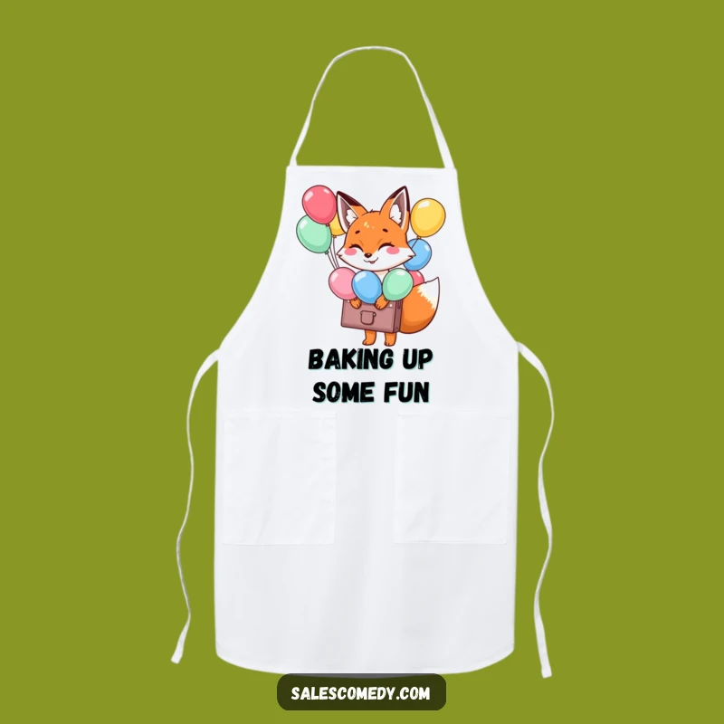 Funny Fox Balloon Briefcase Apron: Party Chef Fox, Hilarious Kitchen Funny Gift