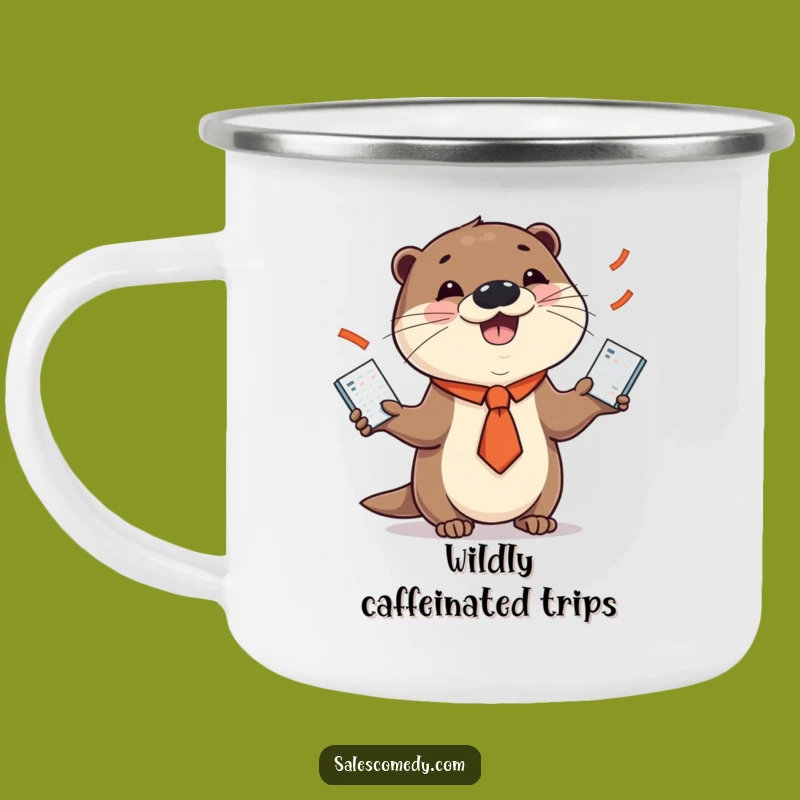 Funny Otter Sales Juggler Camping Mug: Durable Mug, Hilarious Outdoor Gift