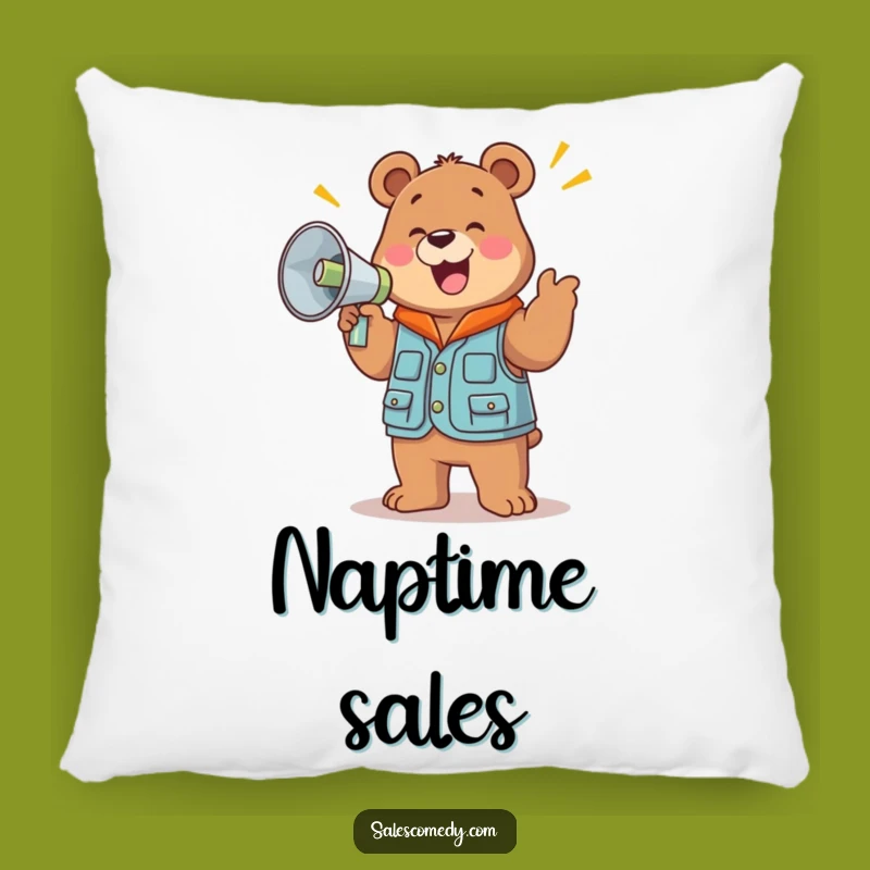 Cozy Funny Bear Sales Pillow - Comforting Cheer for Any Room