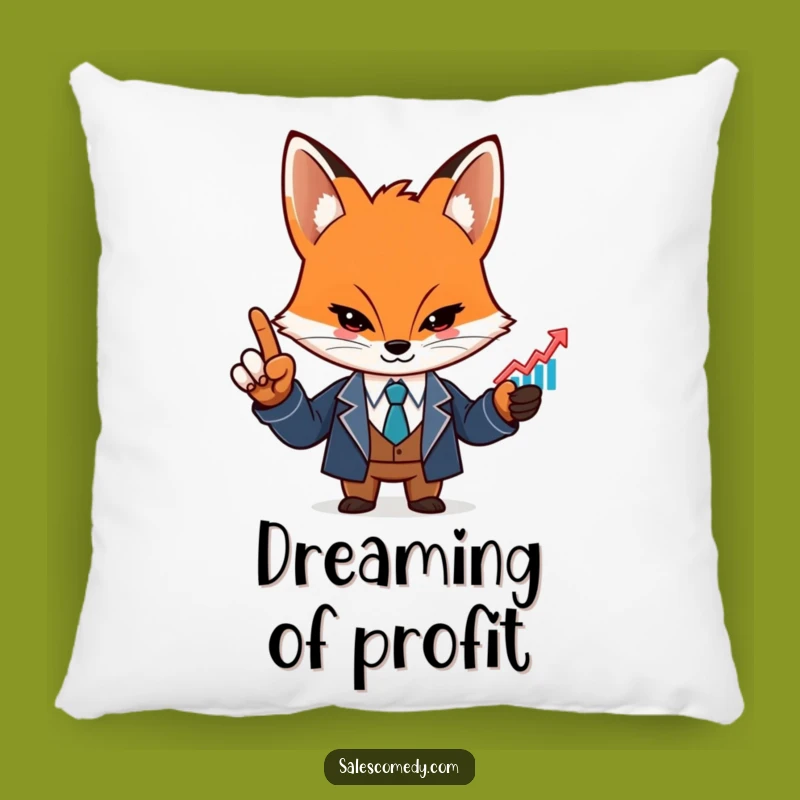 Cozy Funny Fox Business Pillow - Comforting Humor for Investors
