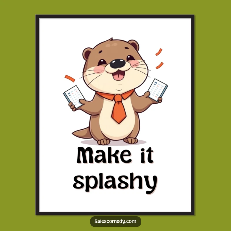 Funny Otter Sales Juggler Digital Art: Instant Business Decor Download, Funny Gift
