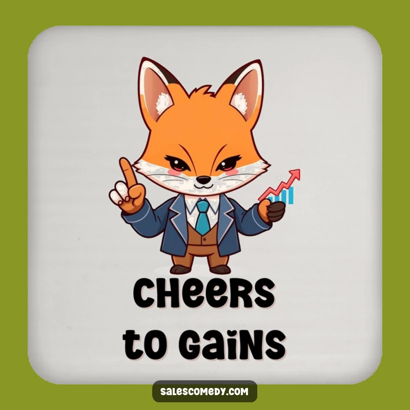 Funny Fox Business Coaster - Playful Protection for Your Surfaces