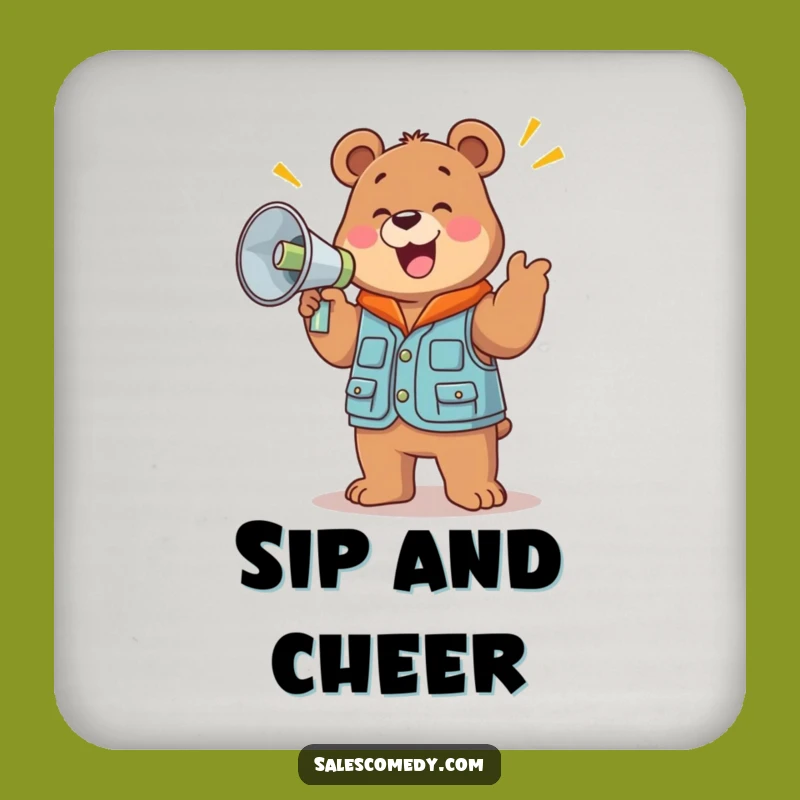 Funny Bear Sales Coaster - Cheerful Protection for Your Surfaces