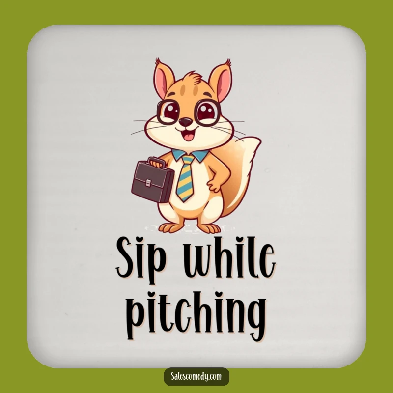 Funny Squirrel Sales Coaster - Playful Protection for Your Surfaces