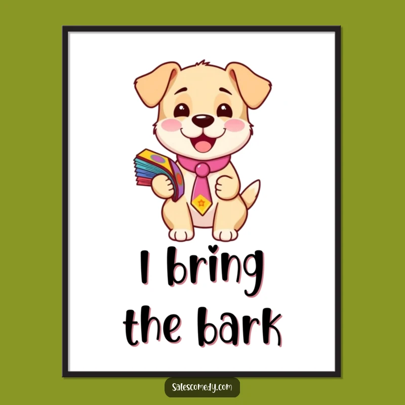 Funny Puppy Flyer Guy Poster: Adorable Dog Art, Whimsical Wall Decor for a Humorous Touch