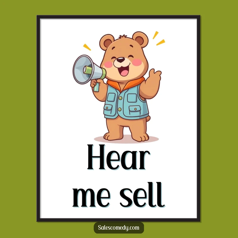 Funny Bear Sales Poster - Jolly Wall Art for Cheerful Spaces