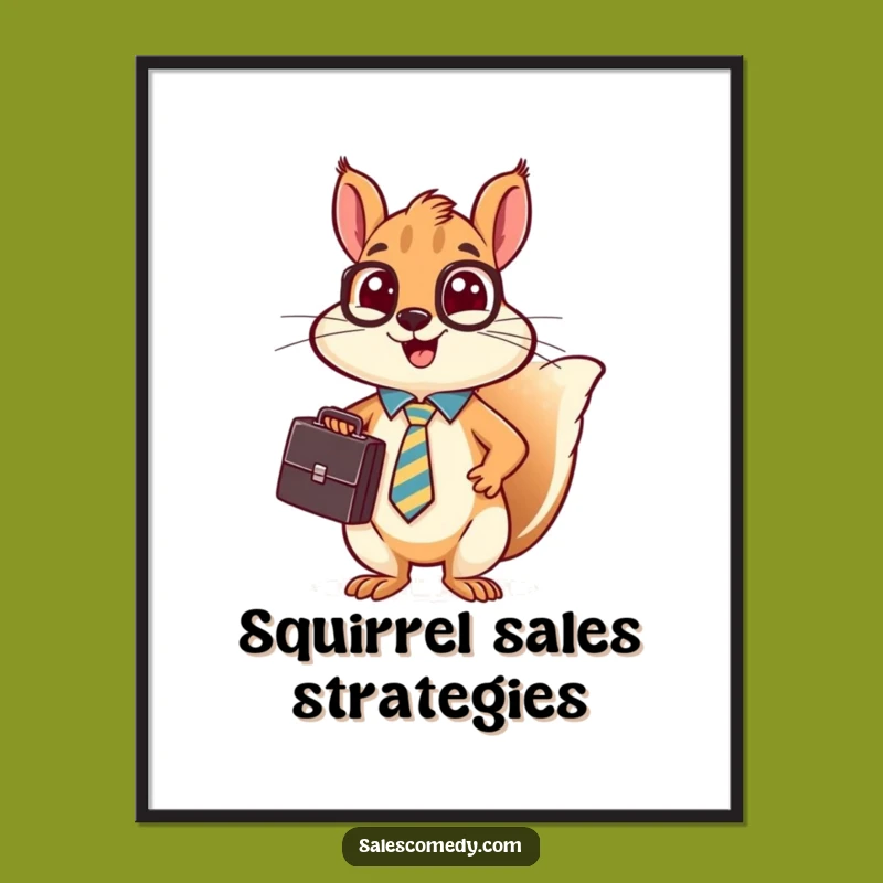 Funny Squirrel Sales Poster - Whimsical Wall Art for Ambitious Spaces