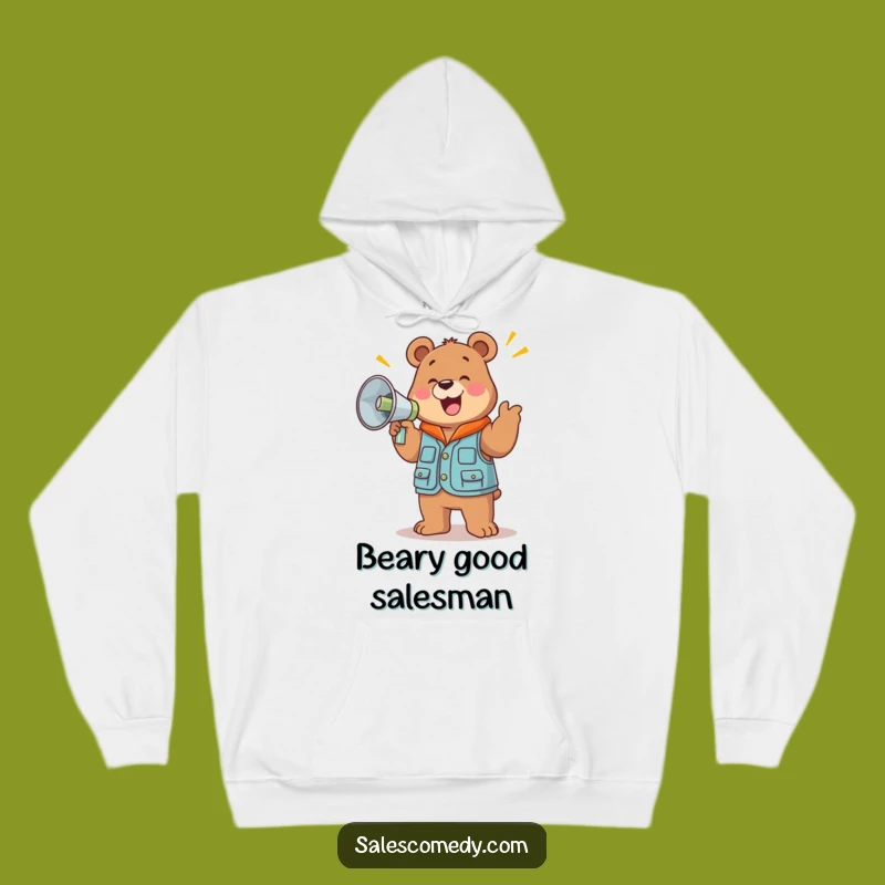Cozy Funny Bear Sales Hoodie - Warm Cheer for Enthusiastic Folks