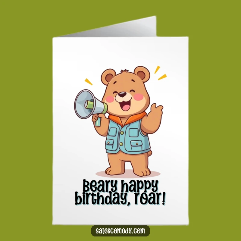 Free Printable Bear Birthday Card: Funny Sales Cheer Downloadable Gift