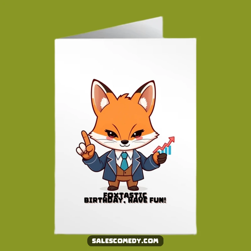Free Printable Fox Birthday Card: Funny Rising Graph Downloadable Gift
