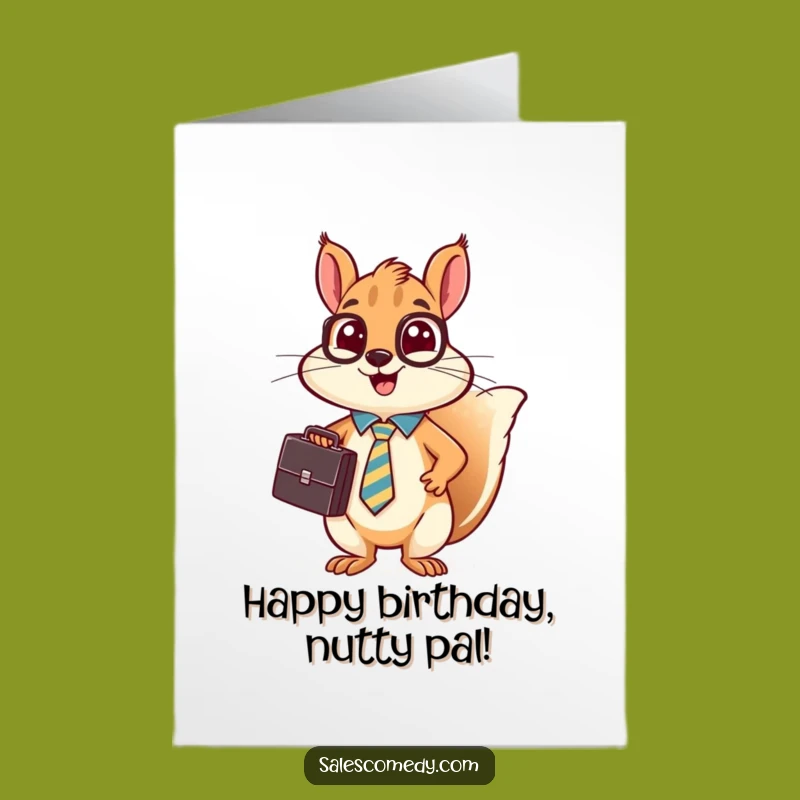 Free Printable Squirrel Birthday Card: Funny Sales Pitch Downloadable Gift
