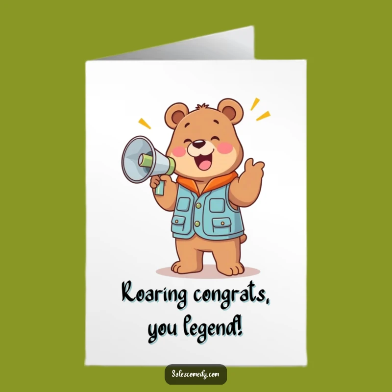 Free Printable Bear Sales Card: Funny Congratulations Downloadable Gift