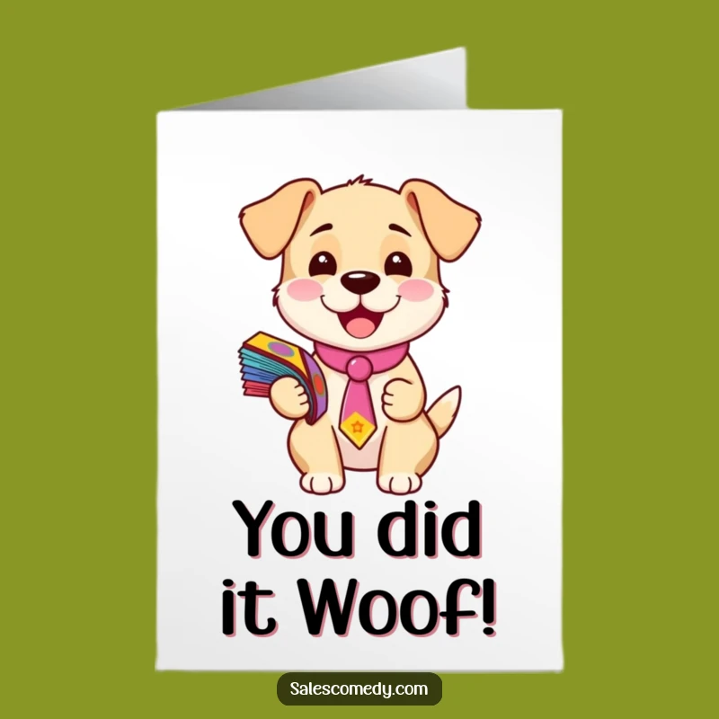 Free Printable Congrats Card: Adorable Puppy with Flyers for Your Big Achievement!