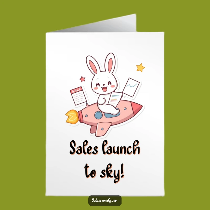 Free Printable Rabbit Rocket Card: Sales Success Downloadable Gift