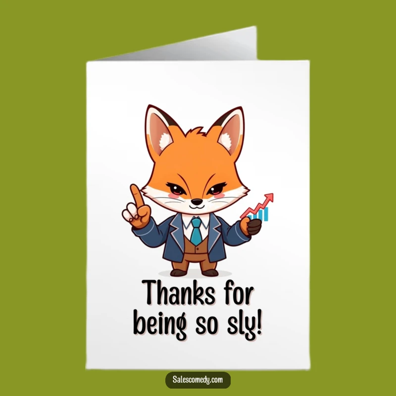 Free Printable Fox 'Thanks' Card: Humorous Growth Downloadable Gift