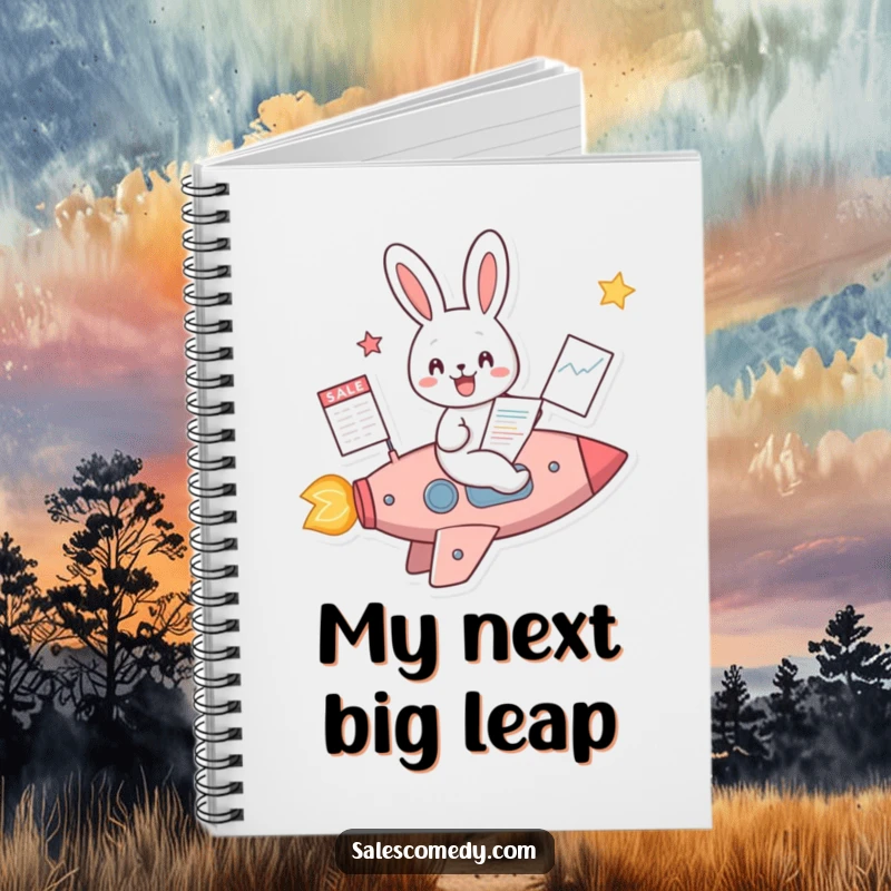 Funny Rabbit Rocket Sales Notebook: A rabbit in a rocket with a sales chart, perfect for tracking business success, a funny gift.