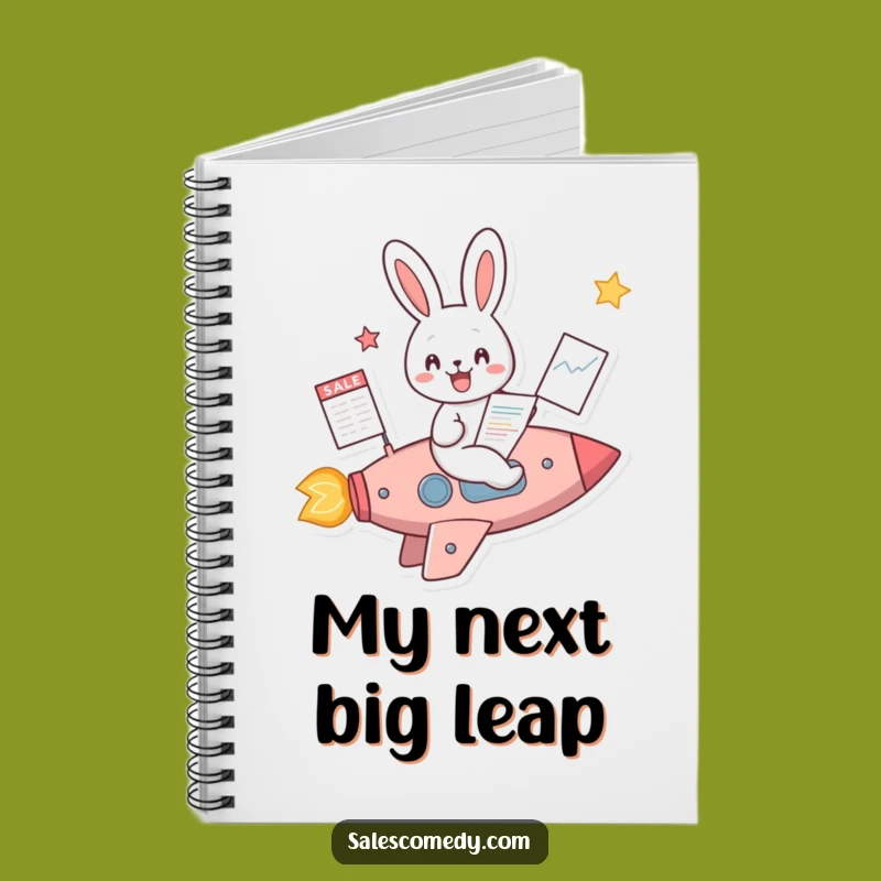 Funny Rabbit Rocket Sales Notebook: Track Your Success, Perfect Funny Gift
