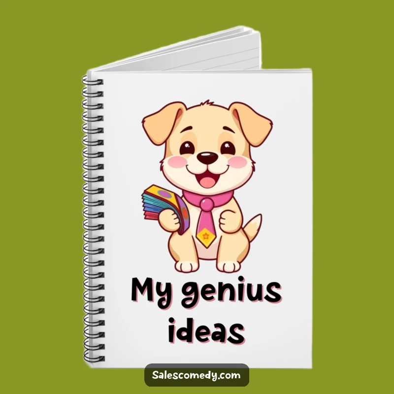 Funny Puppy Flyer Guy Notebook: Cute Dog in Tie, Journal for Hilarious Notes & Ideas