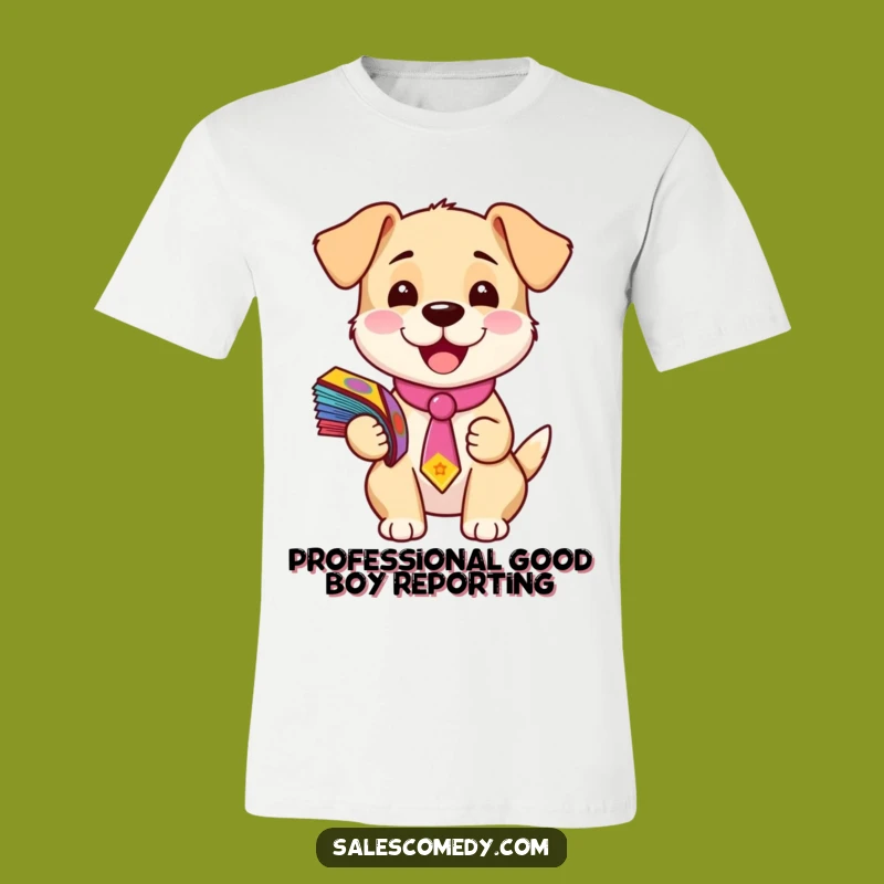 Funny Puppy Flyer Guy T-Shirt: Cute Dog in Tie, Hilarious Animal Tee for Great Gifts