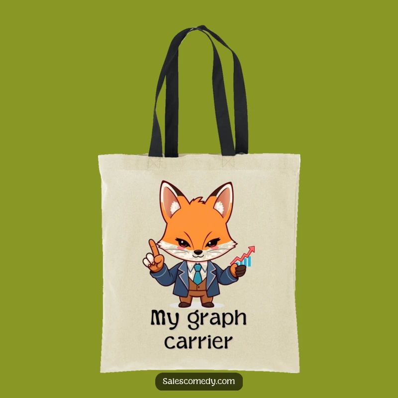 Funny Fox Graph Tote Bag - Practical Humor for Finance Pros